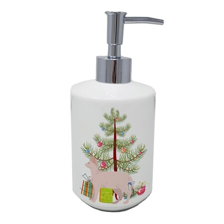 Carolines Treasures 7 x 3.5 in. Sphynx Cat Merry Christmas Ceramic Soap Dispenser CK4724SOAP